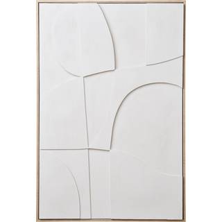 Madeline Relief Vægdekoration - Relief Vægdekoration, Canvas, Hvid, No.2 60X90 Cm