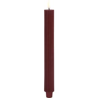 Uyuni Lighting - Kronelys LED Grooved 2-pack 3,2x25,5 cm Wine Rød/Smooth