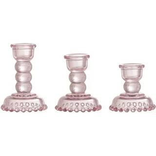 Bloomingville Delphia Lysestage 3-pak - Lysestager Glas Rose - 82061710