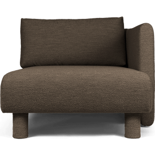 Dase Sofa Chaise Longue Right - Soft Bouclé - Dark Brown