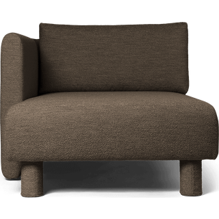 Dase Sofa Chaise Longue Left - Soft Bouclé - Dark Brown