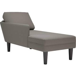 Chaiselong Med Pude T Fløjlsstof - Lysegrå