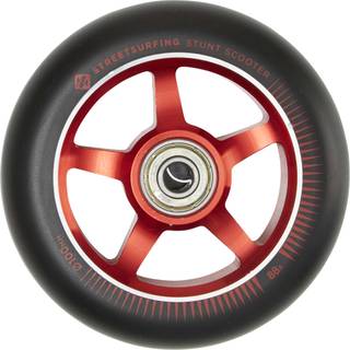 Streetsurfing 100mm Aluminiums Hjul - Sort/Rød 2stk