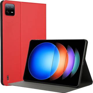 EIDERWOOD Xiaomi Pad 6S Pro Vegansk Læder Tablet Flip Cover m. Ståfunktion - Rød