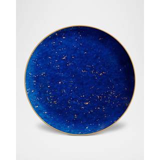 L'Objet Tableware - 'Lapis' canapé plate, set of four in Blue, Gold Porcelain