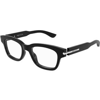 Alexander McQueen Unisex Alexander McQueen AM0497O 001 Optiske stel Acetat Sort Transparent Firkantet