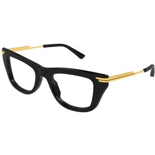 Bottega Veneta Unisex Bottega Veneta BV1370O 001 Optiske stel Acetat Sort Transparent Firkantet