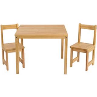 Kukka Bord- og stolesæt massivt træ, natur