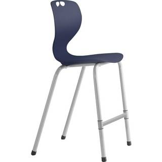Stol Tarris Junior High, blåt sæde med alugråt stel