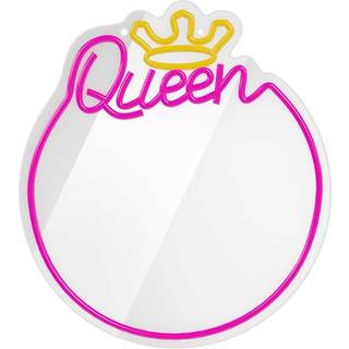 Forever Light LED Spejl med Neon Lys - "Queen"