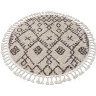 Tæppe BERBER TANGER B5940 hjul fløde / brun kvaster berberi Marokkansk shaggy cirkel 120 cm