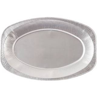 Duni Serveringsfad Oval Sølv, 18 stk 35 x 24 cm (165103)