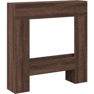 forsats til pejs 81x18x82 cm konstrueret træ brun egetræ