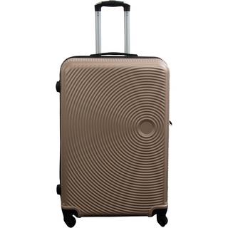 Stor kuffert - Guld cirkler - Hard case kuffert - Billig smart rejsekuffert