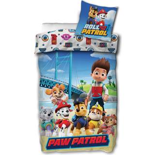 Paw Patrol sengetøj - 100% blødt bomuld - 140x200 cm - Dynebetræk Roll with the Patrol - Vendbart design sengesæt