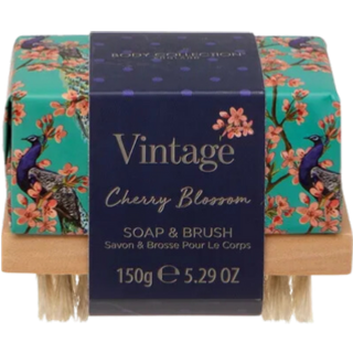Body Collection Vintage Cherry Blossom Soap & Brush - 150g