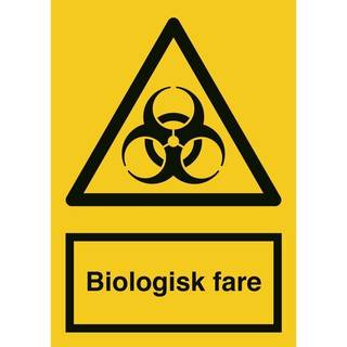 Advarselsskilt - Biologisk fare - Refleks aluminium - 148 x 105 mm (A6)