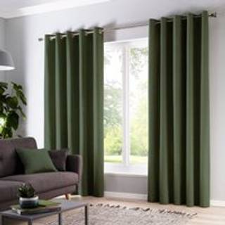 Fusion Fusion Bottle Green Cannes Blackout and Thermal Pair of Eyelet Curtains