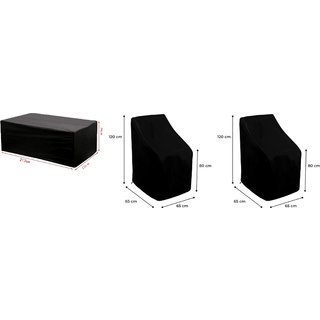 Havebordsdækning 213x132x74 cm & Havestoledækning 120x65x80 cm - 2 stk pakke