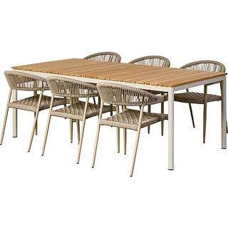 Mood havemøbelsæt med 6 Carpi stole - beige