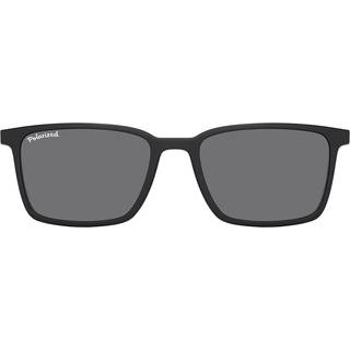 Rectangle Clip-On TR90 Black Solbriller Mænd - SmartBuy Collection - Matte Black - 53mm