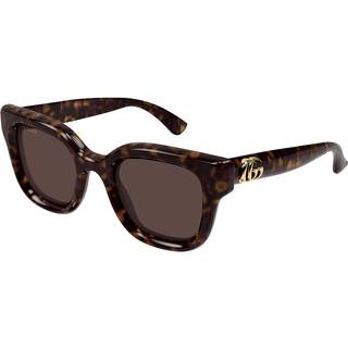 Gucci Kvinde Gucci GG1828S 002 Solbriller Injiceret Havana Brun Rund
