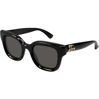 Gucci Kvinde GG1828S 001 Solbriller Injiceret Sort Grå Rund