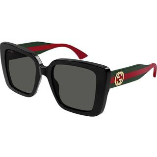 Gucci Kvinde GG1861S 001 Solbriller Acetat Sort Grå Firkantet