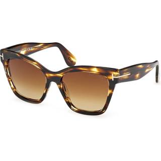 TOM FORD Kvinde FT1217 ELVIRA 55F Solbriller Acetat Havana Brun Sommerfugl Normal