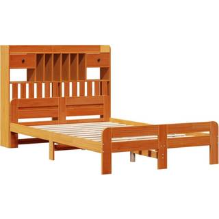 Seng Med Reol Uden Madras 90X190 Cm Massivt Fyrretræ - Gyldenbrun / 135 x 190cm