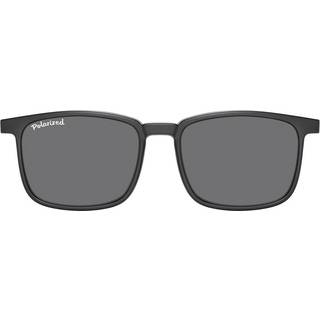 Firkant Clip-On TR90 Black Solbriller Mænd - SmartBuy Collection - Matte Black - 54mm