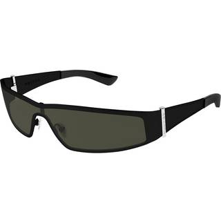 Alexander McQueen Unisex Alexander McQueen AM0491S 001 Solbriller Acetat Sort Grå Geometrisk