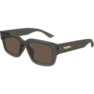 Bottega Veneta Unisex BV1359SA 004 Solbriller Acetat Grå Brun Firkantet