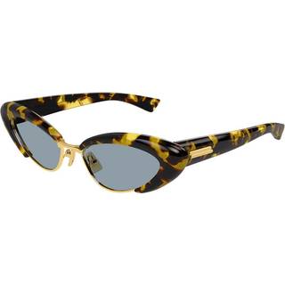 Bottega Veneta Kvinde Bottega Veneta BV1387S 002 Solbriller Acetat Havana Blå Cat Eye