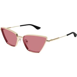 Alexander McQueen Kvinde Alexander McQueen AM0501S 004 Solbriller Metal Guld Rød Cat Eye