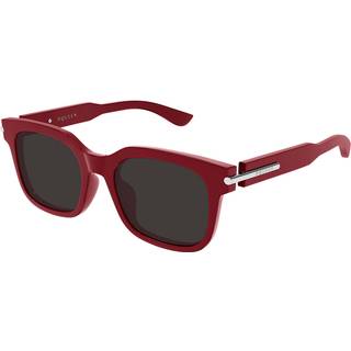 Alexander McQueen Unisex Alexander McQueen AM0496SA 003 Solbriller Acetat Bordeaux Grå Firkantet