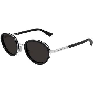 Bottega Veneta Unisex BV1372S 001 Solbriller Acetat Sort Grå Rund