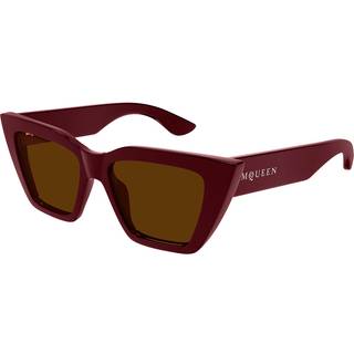 Alexander McQueen Kvinde AM0507S 003 Solbriller Acetat Bordeaux Brun Cat Eye