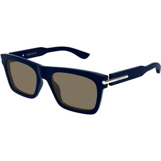 Alexander McQueen Mand Alexander McQueen AM0495S 004 Solbriller Acetat Blå Brun Firkantet
