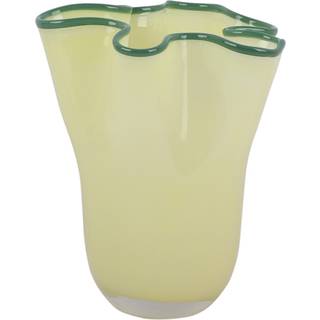 Vase Ruffles Ø19,5cm glas gul