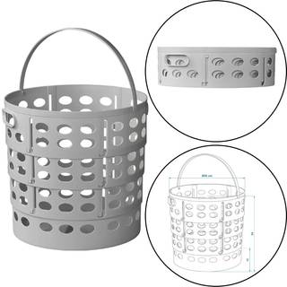 Vaskekurv sammenklappelig med håndtag - Ideel til camping - Lysegrå