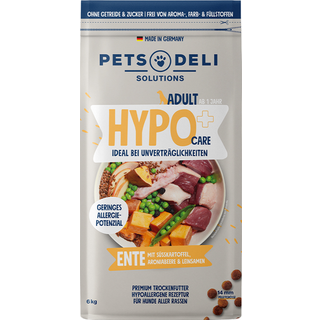 Pets Deli Hypocare tørfoder med and, sød kartoffel, aroniabær og hørfrø 95.66 DKK/1 kg