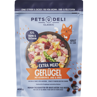 Pets Deli Extra Meat tørfoder med fjerkræ, kikærter og linser 182.38 DKK/1 kg