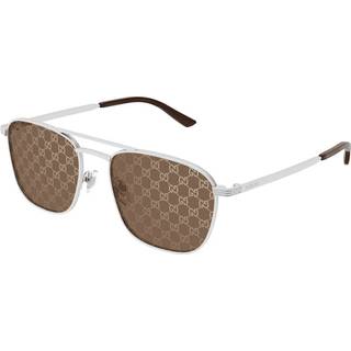 Gucci Mand Gucci GG1881S 004 Solbriller Metal Sølv Brun Firkantet