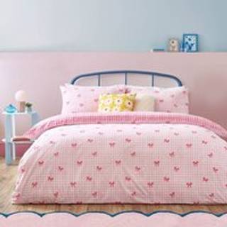 heya home heya home Pink Gingham Bows Duvet Set