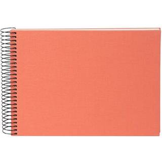 Spiralalbum 24x17cm Leinen 40 weiße Seiten - lachs