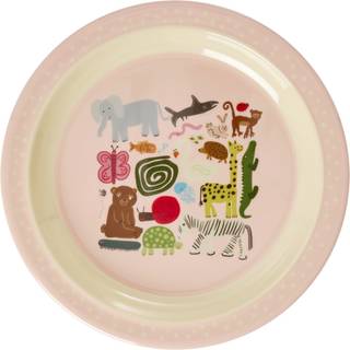 Rice tallerken 20 Cm Pink Wildlife - Børnetallerkner Melamin - KILPL-WILII