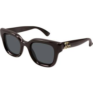 Gucci Kvinde GG1828S 004 Solbriller Injiceret Brun Grå Rund