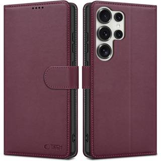 Samsung Galaxy S25 Ultra Tech-Protect Pungetui med Magnet og Stativ - Mulberry
