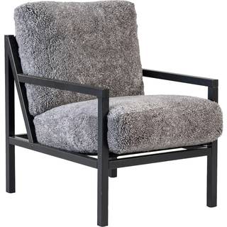 Jonas Ihreborn Seventy Five Wood Lænestol Sort Eg / - Lænestole Fåreskind Scandinavian Grey - SEFFESSFSG